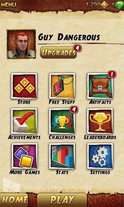 Temple Run 2 Menus